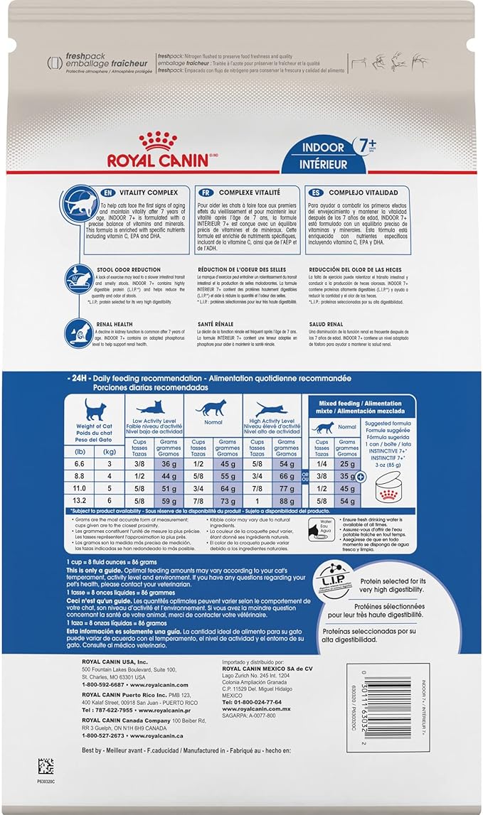 Royal Canin Feline Health Nutrition Indoor 7+ Mature Dry Cat Food, 5.5 lb Bag