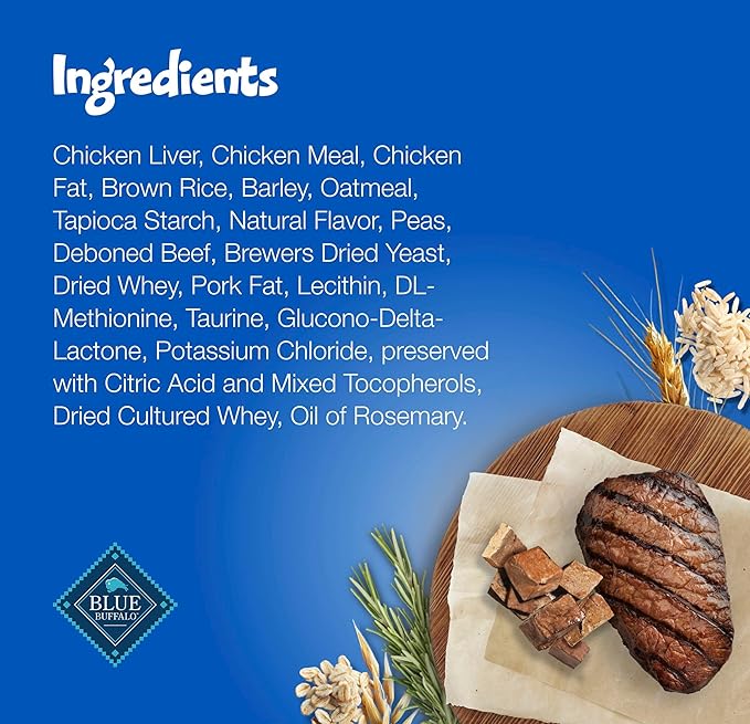 Blue Buffalo Bursts Crunchy & Creamy Cat Treats, Great for Training, Delish Liver & Beef, 12-oz. Tub
