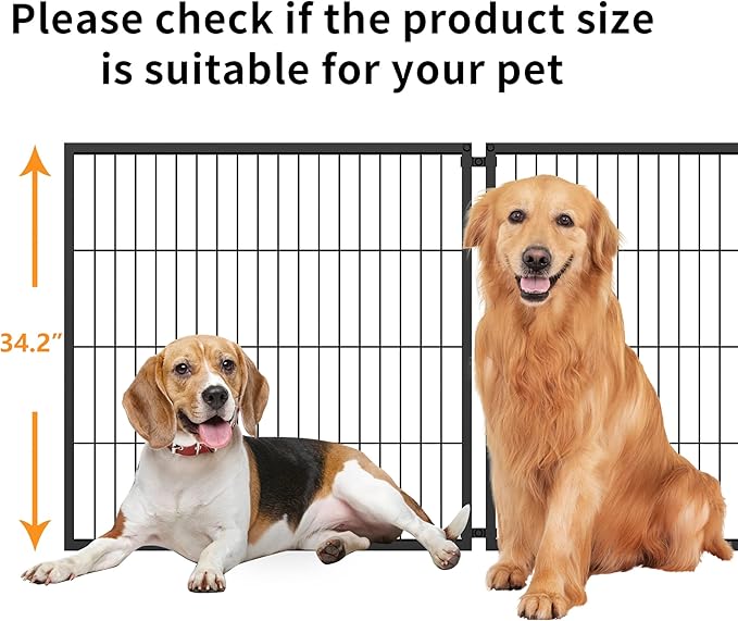 Nyahab 63.7" Large Dog Cage for Medium Dogs and Puppies, Indoor Metal Kennel Playpen with Removable Top Cover, Heavy-Duty Pet Crate with Adjustable Door, Black