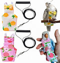 2Pcs Bird Diapers Bird Harness Flight Suits Diapers with 2Pcs 80 Inch Flying Leash Parrot Nappy Pigeon Pants Urine Wet Suit for Cockatiel Conure Macaw Budgies Parakeet-Apple&Pineapple