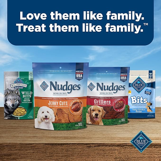 Blue Buffalo Nudges Jerky Cuts Natural Dog Treats, Duck, 10oz