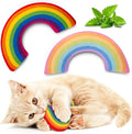 Catnip Toys for Indoor Cats Kitten, Kitty Toys Rainbow Cat Kicker Pillow 2Pcs, Interactive Fun Cat Nip Chew Teeth Cleaning Toys for All Pet Breed
