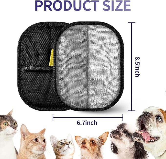Hair Remover Glove,2026 Updated Cat and Dog Hair Removal Tool.Reusable Electrostatic Hair Removal Gloves.Suitable for Sofas,Bed Sheets,Clothing,Car Seats. (2)