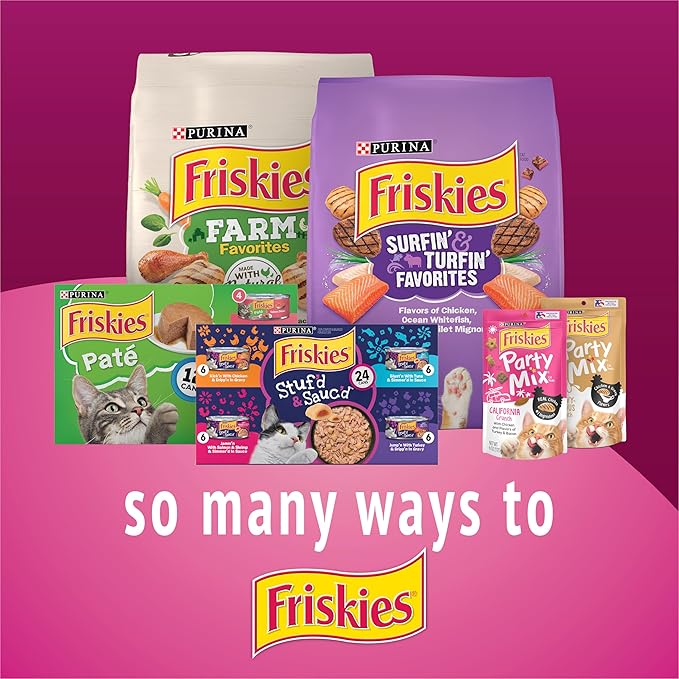 Purina Friskies Playfuls With Salmon and Shrimp Flavor Cat Treats - (Pack of 10) 2.1 oz. Pouches