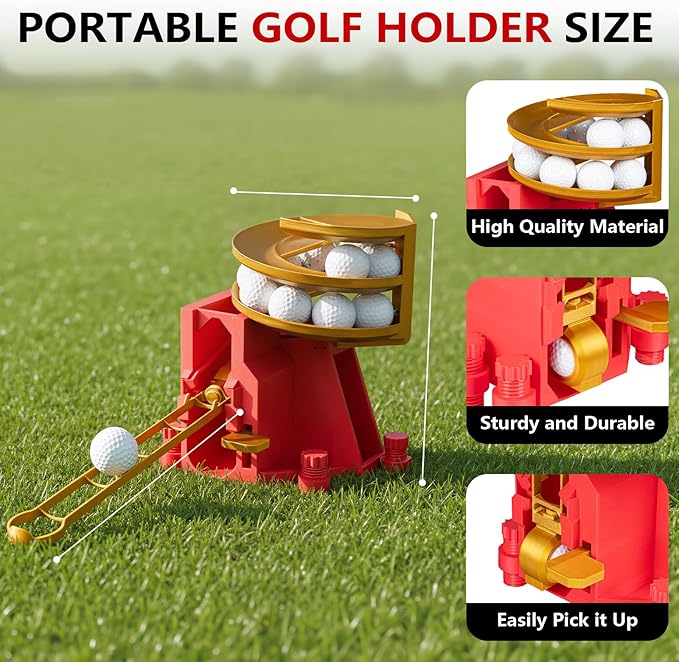 Golf Ball Dispenser, Golf Ball Launcher Pro, Automatic Golf Ball Dispenser & Launcher Pro, High-Capacity Hands-Free Practice Machine