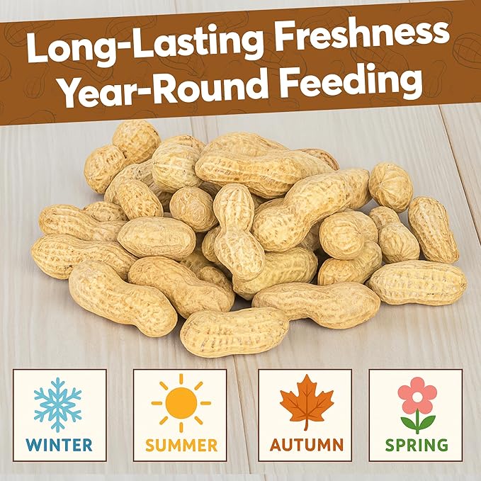 5 LB - Raw Peanuts For Squirrels, Raw In Shell Peanuts For Birds and Wildlife- Squirrel Food, Wild Bird Seed - Grown in The USA