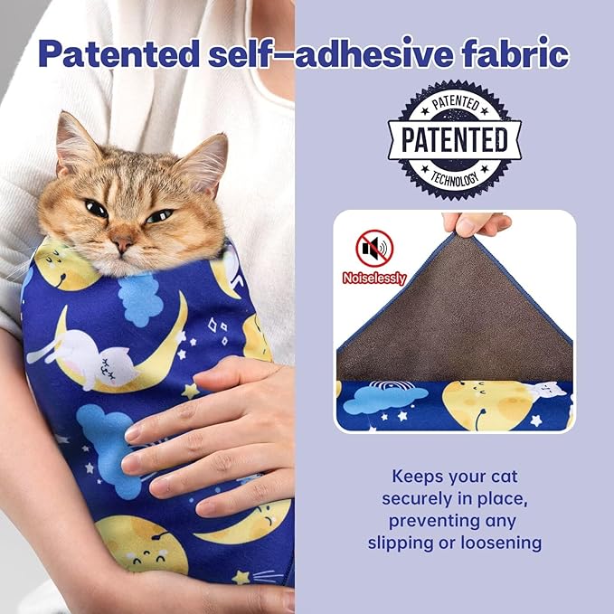 Paw Legend 27.6" Cat Wrap for Grooming Cat Wrap for Cutting Nails Cat Restraint for Nail Clipping Self Adhesive Blanket Restraint Cloth for Cats Within 15lbs