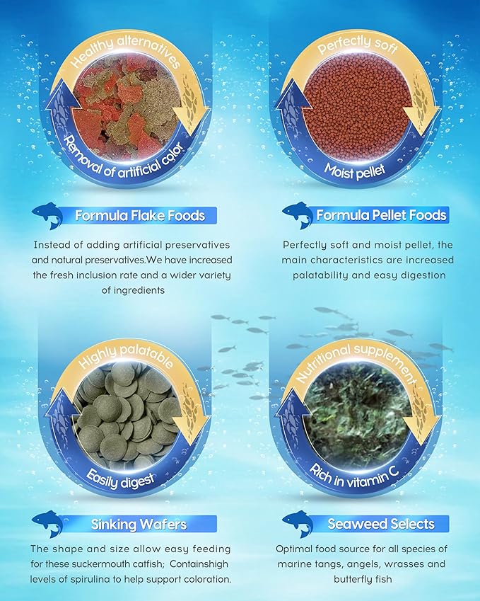 Ocean Nutrition Formula Two Pellets - Fish Food for Herbivorous & Omnivorous Marine Tropical Fish, High Protein(40%) - 7 oz (200 g) Small Pellets