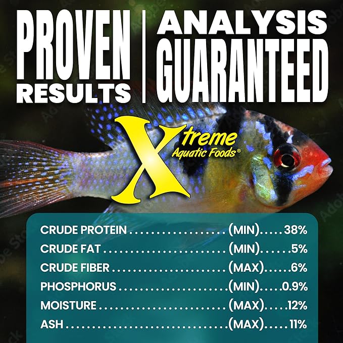 Xtreme Community Peewee 1.5mm Pellets: Slow Sinking & Ideal for Community Fish - Boosts Immune & Digestive Health, Enhances Color & Energy, Max Protein Fish Food – USA Farm Grown (10oz)