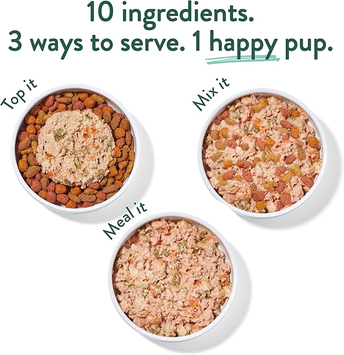 Portland Pet Food Company Fresh Dog Food Pouches - Human-Grade Toppers Wet Pet Meal & Mixers - Small & Large Breed Puppy & Senior Dogs - Gluten-Free, Limited Ingredient Rosie’s Beef N' Rice - 5 Pack