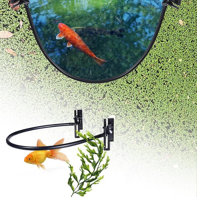 Floating Plant Corral for Aquarium, Floating Plant Fence for Aquarium Accessories, Fish Tank Plant Fence Adjustable Height with Water Level, Suitable for All Floating Plants and Aquariums