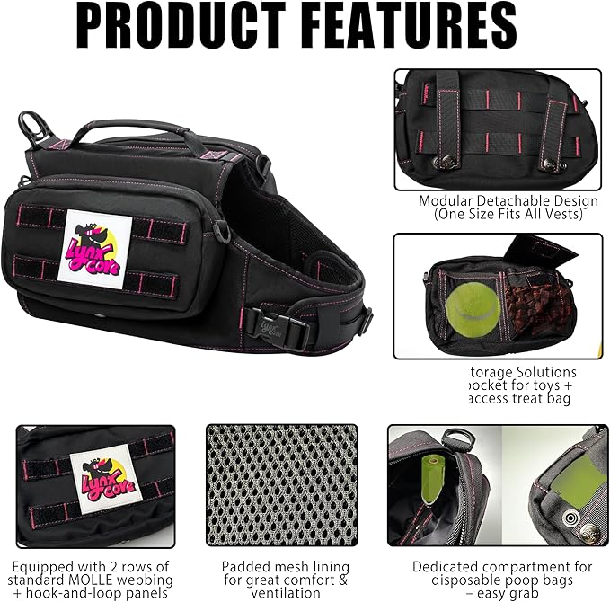 Dog Backpack for Small Medium Large Dogs,Adjustable Dog Backpack Harness with 2 Side Pockets,Vest Dog Pack for Travel,Hiking, Camping