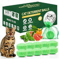Cat Deterrent Balls 10 Pack, Natural Humane, Indoor Outdoor Repellent for Yard Garden Lawn Prevent Scratch and Chew (Green)