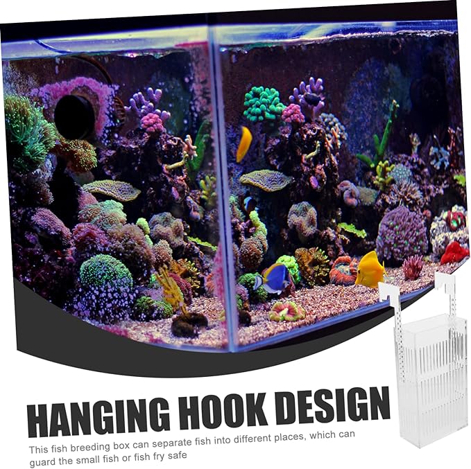 Toyvian Acrylic Fish Tank Breeding Box Betta Fish Incubator Aquarium Divider Net
