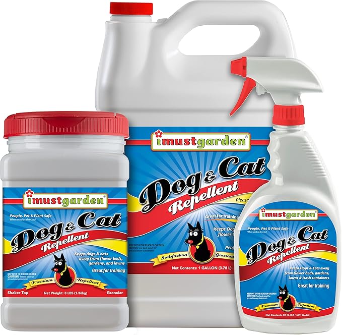 IMUSTGARDEN Dog and Cat Repellent: All Natural Spray to Stop Chewing and Repel from Yards, Plants, and Gardens – 32oz Easy Spray Bottle