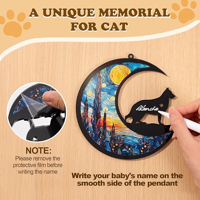 Dog Memorial Hanging, Lost Dog Sympathy Gift, Pet Loss Plastic Suncatcher, Memory Ornaments Gift for Dog Lovers (Star Dog)