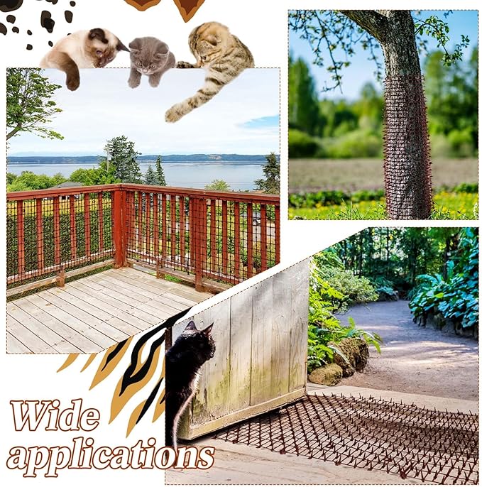 Zopeal 6.5ft Cat Repellent Mat with 8 Ground Stakes 8 Zip Ties, Spikes Deterrent Mat Keep Dog Off Couch for Indoor Outdoor Keep Pet Off Yard Garden, 79 x 12 Inch/1 Roll