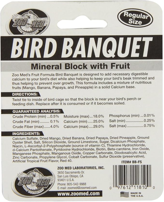 Zoo Med Laboratories Bird Banquet Fruit Mineral Blocks, Small (3 Pack)