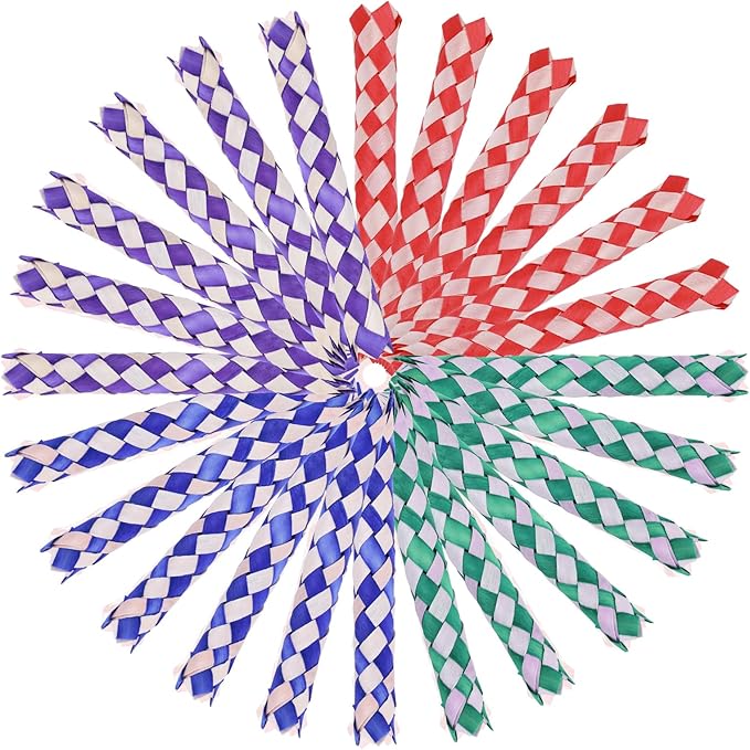 24 Pieces Chinese Finger Trap Pet Bird Chew Toy Classic Bamboo Finger Trap Birds Foraging Toy Adult Birthday Party Favors Goodie Bag Stuffers