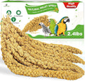 Millet for Birds 2.4LB, Natural Sun-Dried Millet Spray for Birds Seed No Stems Only Edible Tops for Parakeet, Budgies, Finches, Cockatiels, Parrots, Lovebird, Hamster and Other Pet Birds Bird Treat