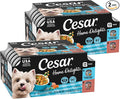 Cesar Home Delights Adult Wet Dog Food, Slow Cooked Chicken & Vegetables Dinner in Sauce and Beef Stew Variety Pack, 3.5 oz. Easy Peel Dog Food Tray, 12 Count (Pack of 2)