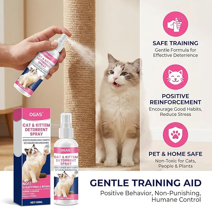 Cat Deterrent Spray, Cat Repellent Indoor for Furniture Protection, Botanical Anti Pee Spray for Cats, Helps Stop Urine Marking & Scratches