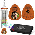 Personalized Pet Memorial Wind Chimes with Photo Pet Memorial Gifts for Dogs Pet Bereavement Gifts Custom 25.5 Inch Wind Chimes for Garden Patio for Loss of Dog Cat Puppy (Silver, Design 4)
