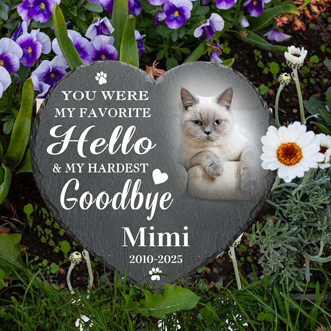Alienc Personalized Pet Memorial Stone – Custom Dog & Cat Memorial Gifts for Loss, Outdoor Pet Grave Marker, Sympathy Keepsake for Dogs and Cats