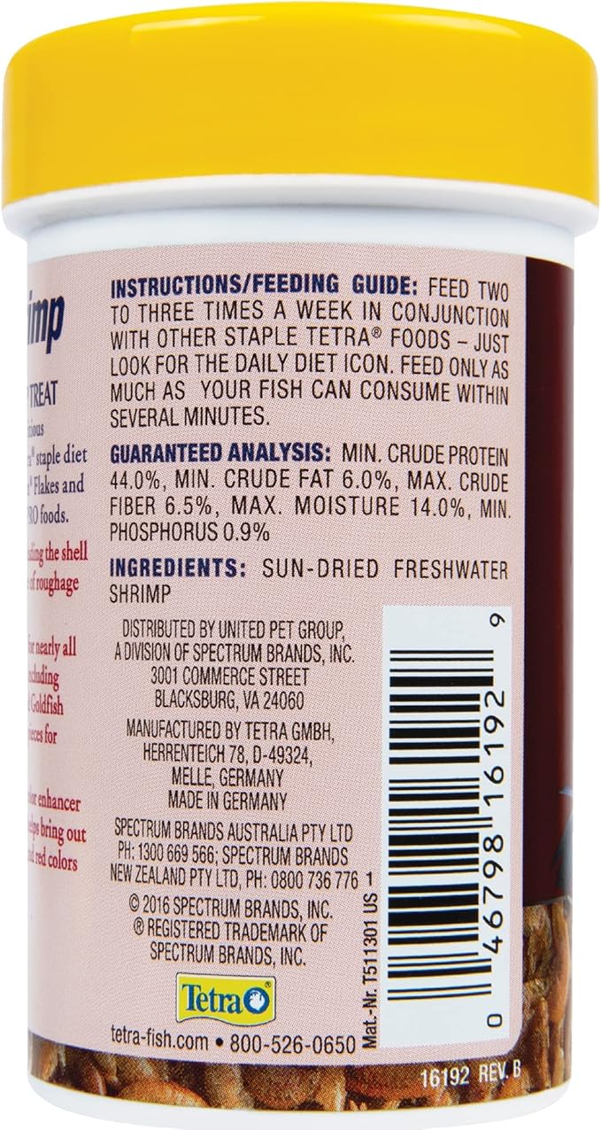 Tetra BabyShrimp 0.35 Ounce, Natural Shrimp Treat for Aquarium Fish (033197) (Pack of 4)