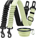 COOYOO Dog Seat Belt,3 Piece Set Retractable Dog Car Adjustable Seatbelts for Vehicle Nylon Pet Safety Heavy Duty & Elastic & Durable Car Harness for Dogs