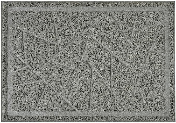 WePet Cat Litter Box Mat, Kitty Premium PVC Pad, Durable Trapping Rug, Phthalate Free, Urine-Resistant, Scatter Control, Mosaic, XXL 47 x 35 Inch, Cadet Grey