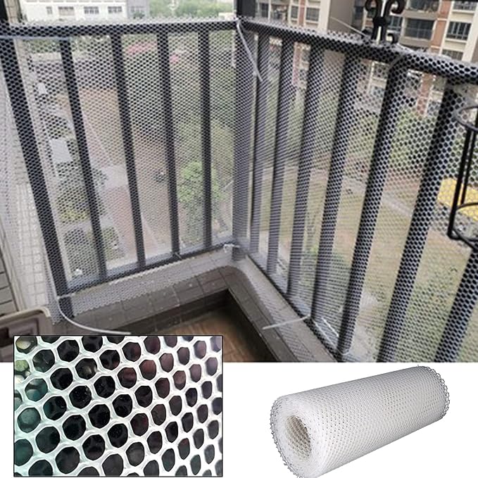 Cat Safety Net, Cat Balcony Nets, Pet Anti-fall Protection Netting Indoor Cat Window Guard, Polyethylene Plastic Fencing, Pet Safety Mesh Guard for Windows (Color : Mesh 1.2cm, Size : 0.5m x 4m)