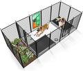 FXW Rollick Unleashed Dog Playpen for Indoor, Yard, RV Camping, 50 inch 16 Panels Dog Pen with Connectors (Pack of 2) for Large Dogs, Black│Patented