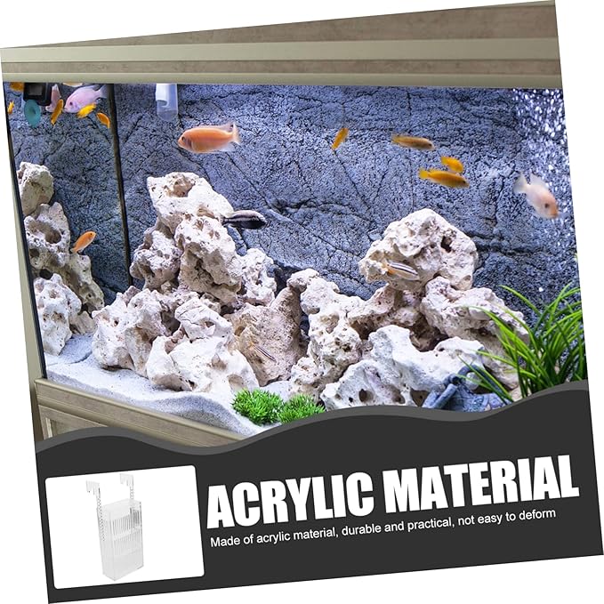 Toyvian Acrylic Fish Tank Breeding Box Betta Fish Incubator Aquarium Divider Net