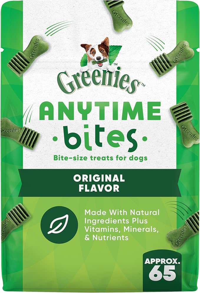 Greenies Anytime Bites Dog Treats, Original Flavor, Dog Training Treats, 10.3 oz. Bag