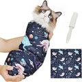 Supet Cat Grooming Wrap for Cutting Nails, 2026 Self-Adherent Cat Wrap, Anti-Escape Calming Cat Swaddle Wrap for Medicine, Nail Clipping, Teeth Brushing, Ear Cleaning (Space, XL)