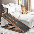 SLSY Dog Ramp for High Beds & Couches, 63" Folding Adjustable Pet Ramp with Non-Slip Rubber Mat, 5 Height Levels (15.7"–31.4"), Portable Dog Stairs for Large Dogs up to 250 lbs, Brown