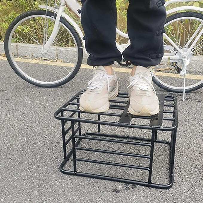 Metal Dog Bike Seat Crate - Rear Bicycle Pet Carrier with Snap-On Lid, Padded Liner, High Walls & Bolted Mount for Bicycle/E-Bike/Motorcycle Racks