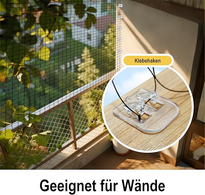 Cat Netting Includes Hook, 10X13Ft Balcony Netting Made of Thickened Steel Wire to Prevent Scratching and Chewing, Ideal for Catio Safety and Balcony Protection