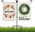 Bird Double Garden Flag Holder Stand, Mount 2 Flags