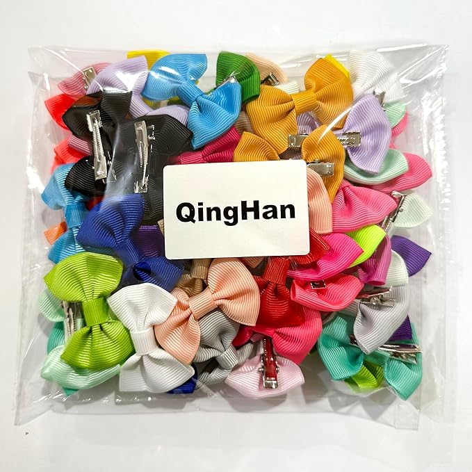 Hair Bows for Small Dog - 2 inch Pet Bowknots 60pcs (30 Pairs) - Puppy Dogs Grooming Hair Accessories - Dog Hair Clips for Yorkie, Maltese, Shih Tzu