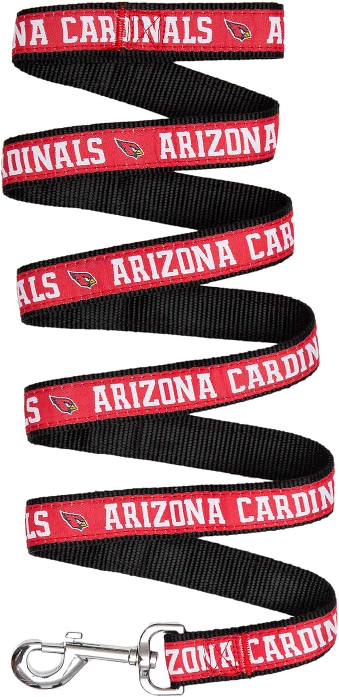 NFL PET Leash, Small, Arizona Cardinals Dog Leash, Football Team Leash for Dogs & Cats. A Shiny & Colorful Dog & Cat Leash with Embroidered Team Name/Logo Licensed by the NFL