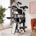 SHA CERLIN 68 Inches Multi-Level Large Cat Tree for Large Kitties/Big Cat Tower with Condo/Cozy Plush ‌Pussycat Perches/Sisal Scratching Posts and Hammocks/Activity Center/Dark Grey
