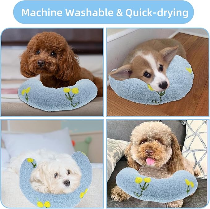 Dog Pillow Dogs Calming Pillow Soft Neck Pillow Anxiety Relief Sleeping Toy Ultra Soft High Density Washable Gift for Better Small Cats Joint