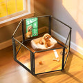 FXW AuraSpace Pro Metal & Acrylic Indoor Dog Playpen, All-Acrylic Clear Heavy-Duty Design, 24" Height 6 Panels for Puppies & Small Dogs, Black│Patented