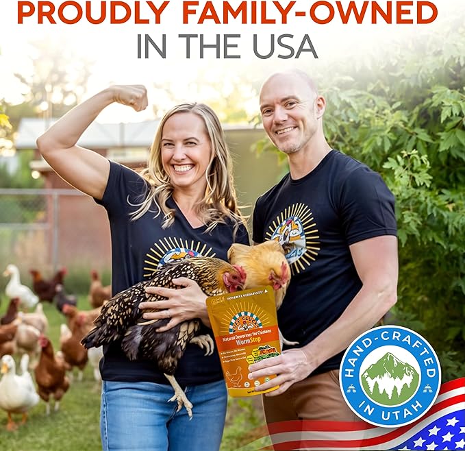 WormStop Natural Chicken Dewormer Powder – All-Natural Herbal Blend for Daily Wellness - Chicken Wormer is Safe for Eggs & All Ages - Garlic, Pumpkin Seed, Wormwood - USA (8 oz)
