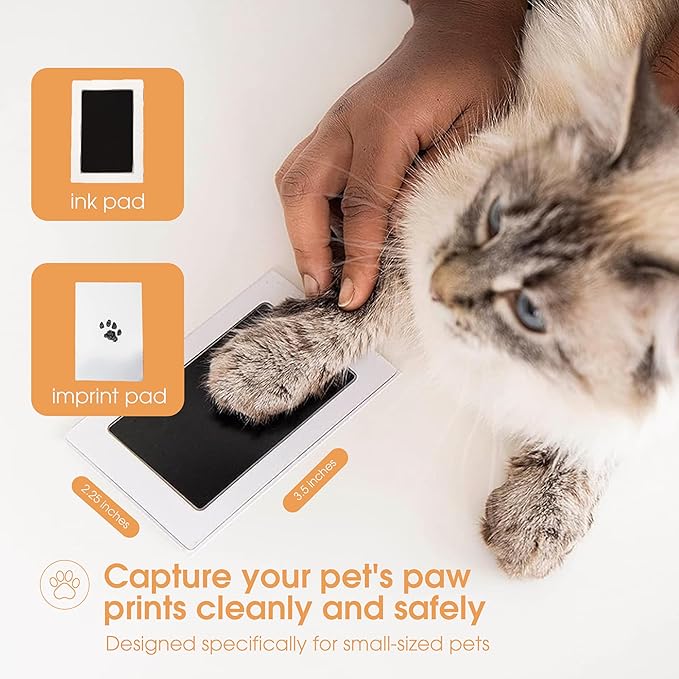 Pearhead Paw Print Clean Touch Ink Pad Kit for Dogs and Cats,Pet Owner Keepsake,DIY Inkless Paw and Nose Print Impression Set,Small/Medium,(Pack of 2)