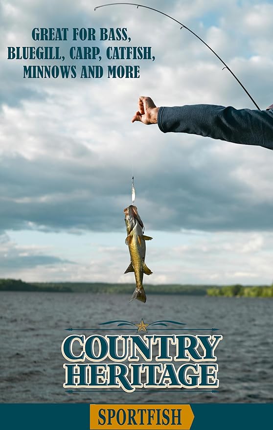 CountryMax Floating Sportfish Game Fish Food – 32% Protein, 7 lb Bag – Ideal for Bass, Bluegill, Catfish, Carp, Minnows & More – Pond & Lake Use