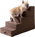 EHEYCIGA Dog Stairs for High Bed 22.5" H, 5-Step Dog Steps for Bed, Pet Steps for Small Dogs and Cats, Non-Slip Balanced Pet Ramp Indoor, Brown