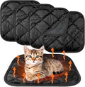 4 Pack Self Heating Cat Pad Self Warming Dog Mat Reflects Body Heat Extra Warm Thermal Pet Pad Washable Dog Cat Bed Crate Bed Mat Blanket(16 x 16 Inch,Black)